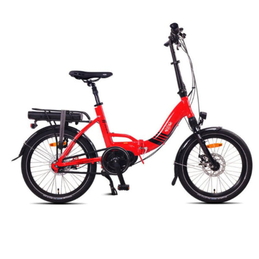 NCM PARIS MAX N8R Lightweight Foldable Bike in Black, Red and White