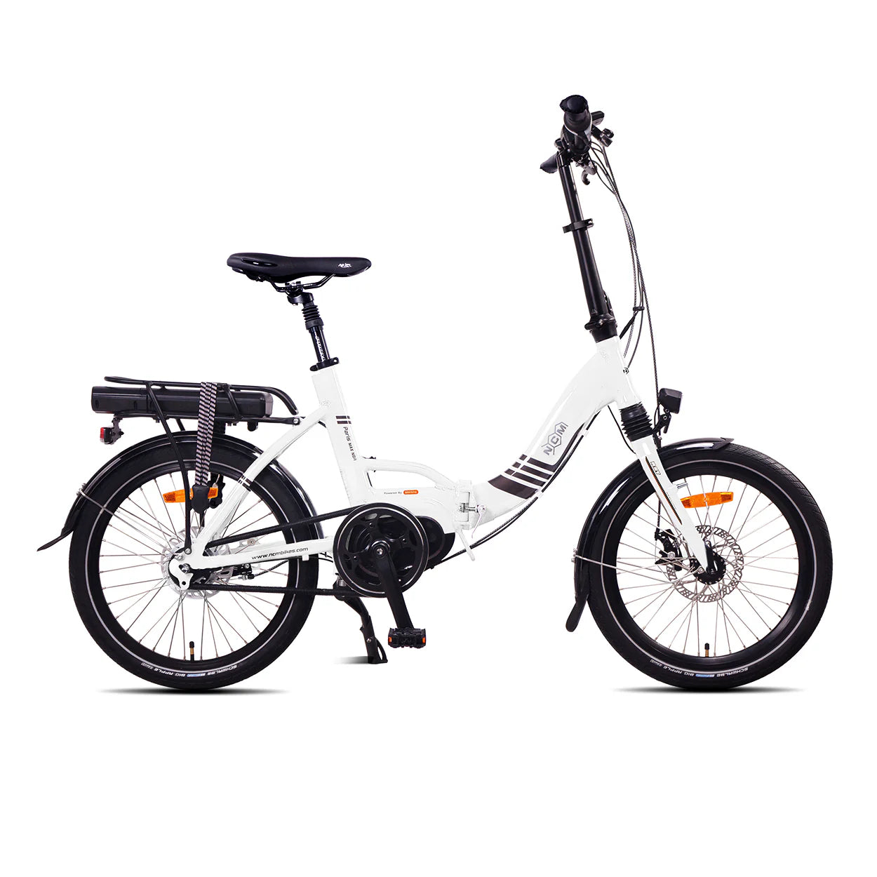 NCM PARIS MAX N8R Lightweight Foldable Bike in Black, Red and White